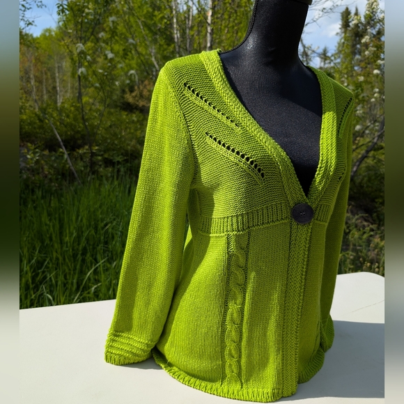 NORTHERN REFLECTIONS GREEN KNIT SWEATER - Picture 2 of 10
